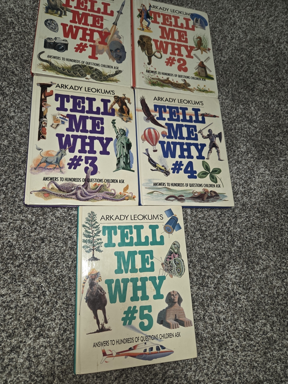 Tell Me Why #1  #2 #3 #4 #5  Arkady Leokum's   5 Hardcover Books
